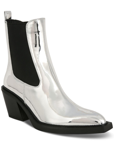 Shop Circus By Sam Edelman Mindy 2 Womens Metallic Western Ankle Boots In Silver