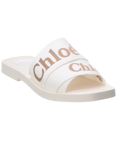 Shop Chloé Woody Sandal In White