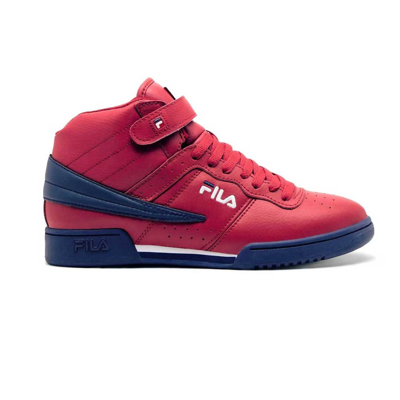 Shop Fila Mens F-13v Leather Synthetic Sneaker In Red/navy/white In Multi