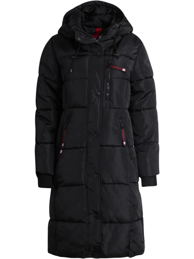 Shop Canada Weather Gear Olcw895ec Womens Quilted Long Puffer Jacket In Black