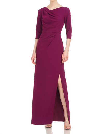 Shop Kay Unger Margerite Column Gown In Boysenberry In Pink
