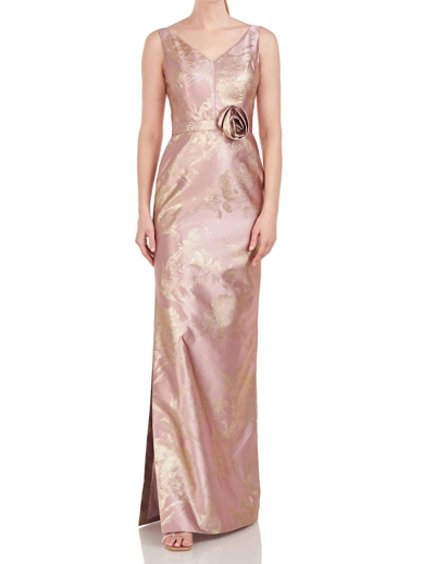 Shop Kay Unger Joan Column Gown In Primrose In Pink