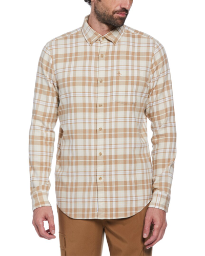 Shop Original Penguin Ecovero Plaid Flannel Shirt In Brown