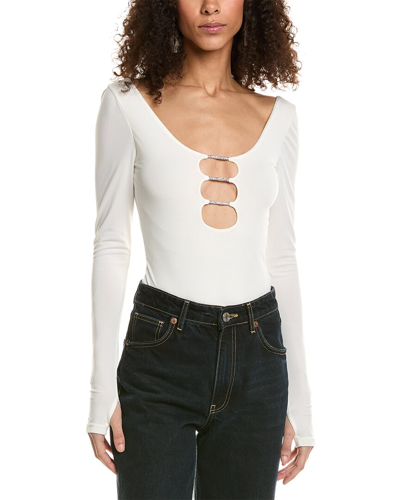 Shop Alice And Olivia Kalena Bodysuit In White