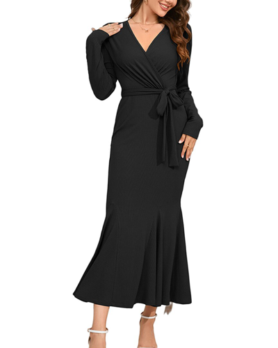 Shop Vera Dolini Midi Dress In Black