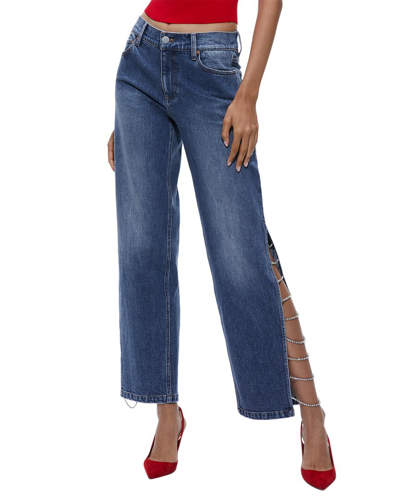 Shop Alice And Olivia Gayle Low-rise Baggy Jean In Blue