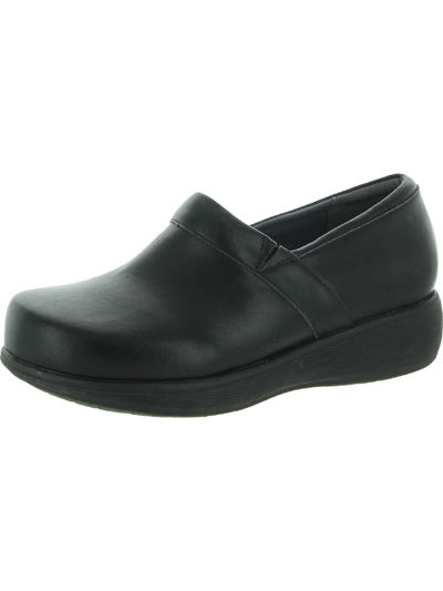 Shop Softwalk Meredith Womens Leather Slip Resistant Clogs In Black