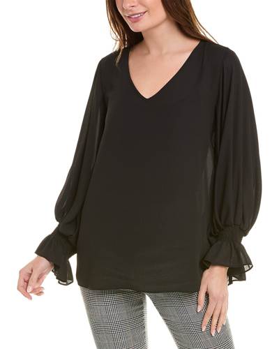 Joseph Ribkoff Balloon Puff Sleeve Top In Black In Black