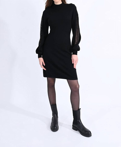 Shop Molly Bracken Mesh Sleeve Detail Dress In Black
