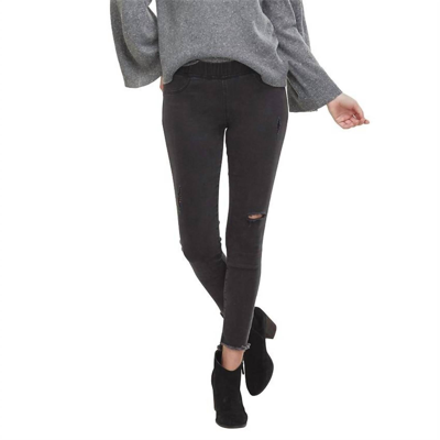 Mudpie Max Distressed Denim Legging In Black In Black