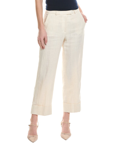 Shop Peserico Linen-blend Pant In White