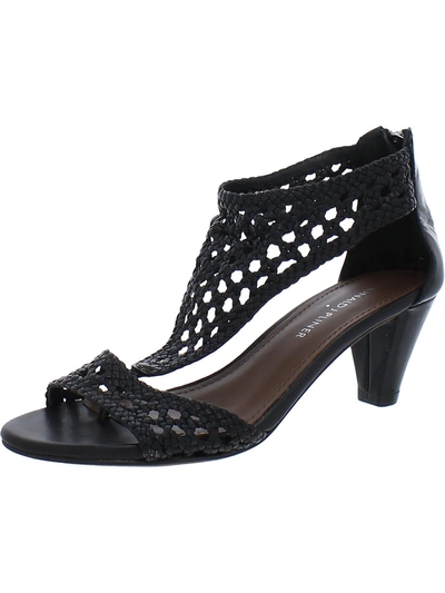 Shop Donald J Pliner Verona-25 Womens Metallic T-strap Heels In Black