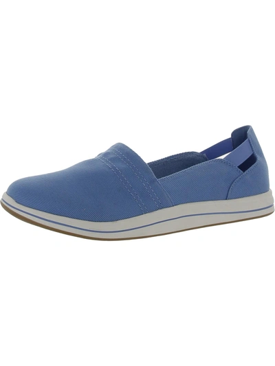 Shop Cloudsteppers By Clarks Breeze Step Womens Canvas Slip On Loafers In Blue