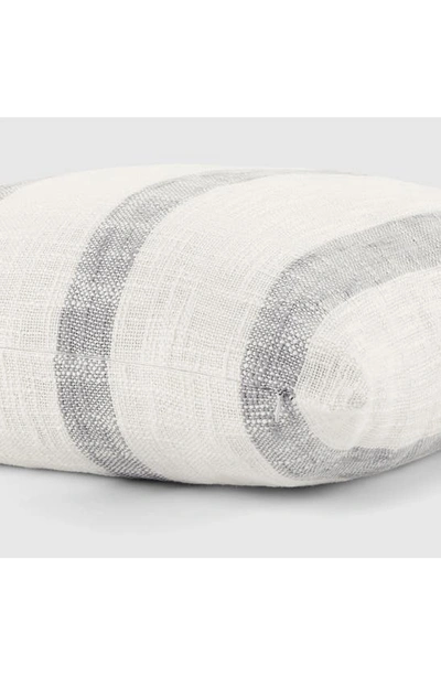 Shop Ienjoy Home Yarn-dyed Stripe Cotton Throw Pillow In Gray