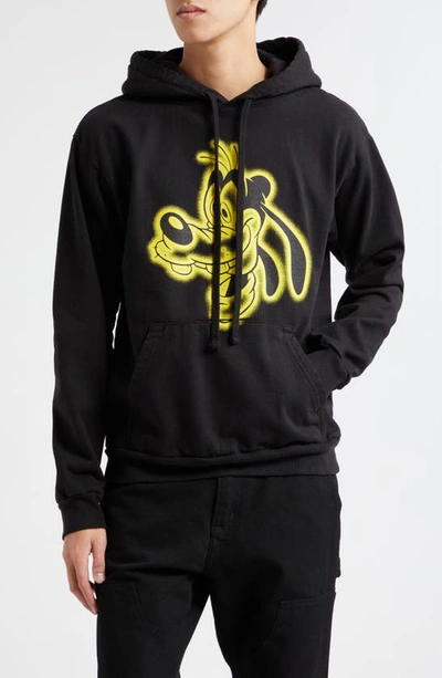 Shop Noon Goons X Disney Goofball Fleece Graphic Hoodie In Black