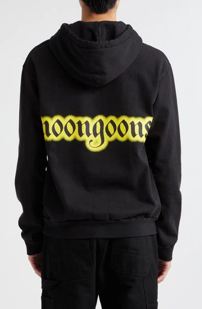 Shop Noon Goons X Disney Goofball Fleece Graphic Hoodie In Black