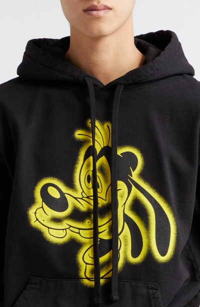 Shop Noon Goons X Disney Goofball Fleece Graphic Hoodie In Black