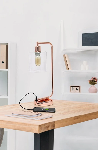 Shop Lalia Home Iron Desk Lamp In Rose Gold