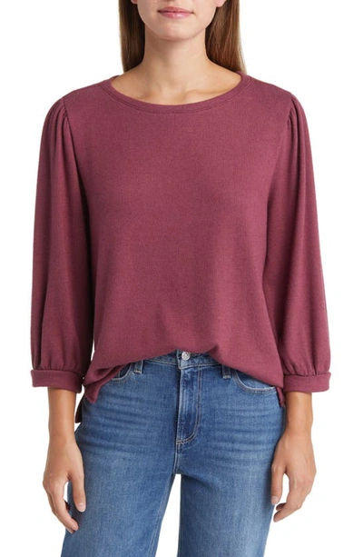 Shop Caslon Cozy Knit Top In Burgundy