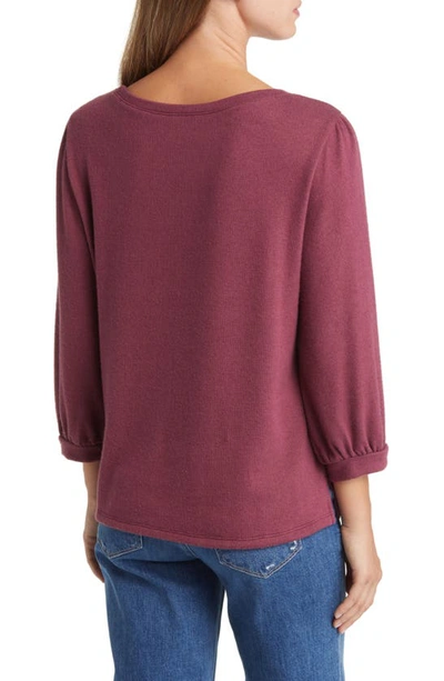 Shop Caslon Cozy Knit Top In Burgundy