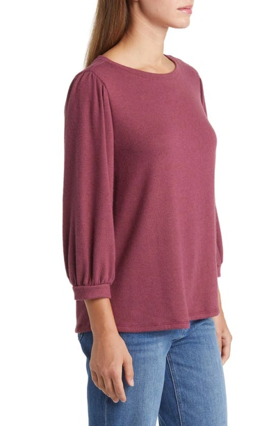 Shop Caslon Cozy Knit Top In Burgundy