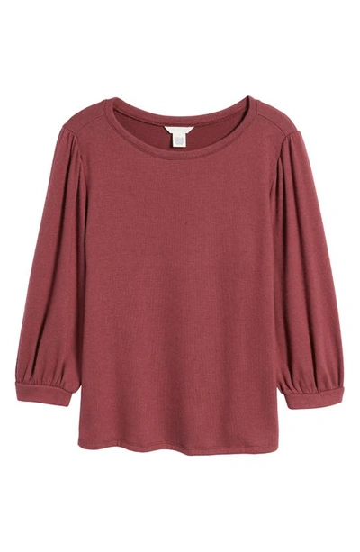 Shop Caslon Cozy Knit Top In Burgundy