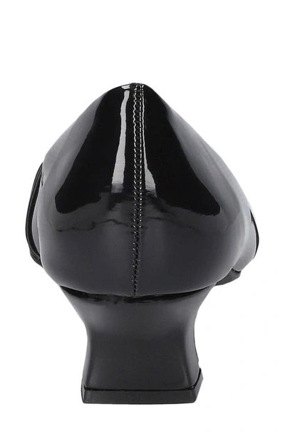 Easy Street Waive Square Toe Pump In Black Patent/black