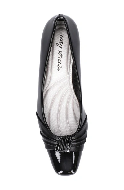Easy Street Waive Square Toe Pump In Black Patent/black