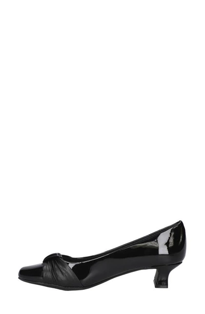 Easy Street Waive Square Toe Pump In Black Patent/black