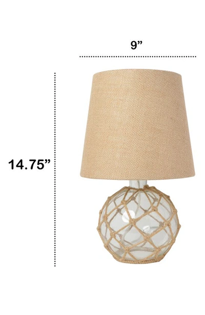 Shop Lalia Home Glass Rope Table Lamp In Clear/ Burlap
