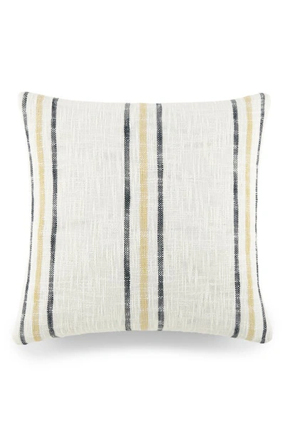 Shop Ienjoy Home Yarn-dyed Stripe Cotton Throw Pillow In Mustard