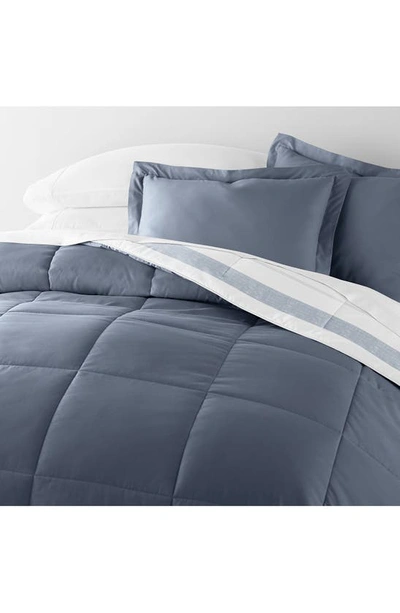 Ienjoy Home Stitched Stripe Reversible 3-piece Comforter Set In Stone