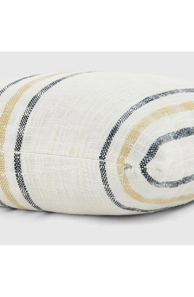 Shop Ienjoy Home Yarn-dyed Stripe Cotton Throw Pillow In Mustard