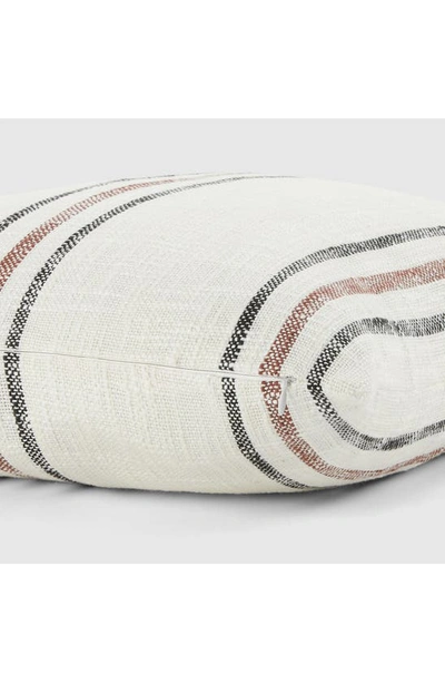 Ienjoy Home Yarn-dyed Stripe Cotton Throw Pillow In Terracotta
