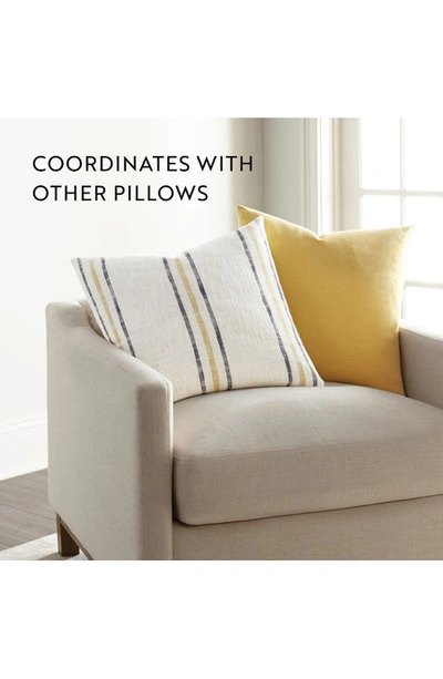 Shop Ienjoy Home Yarn-dyed Stripe Cotton Throw Pillow In Mustard