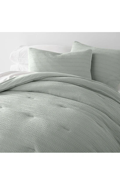 Ienjoy Home Waffle Textured 3-piece Comforter Set In Green Mist