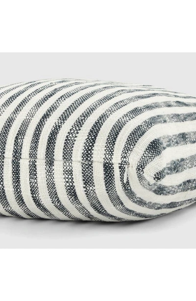 Ienjoy Home Yarn-dyed Stripe Cotton Throw Pillow In Light Blue