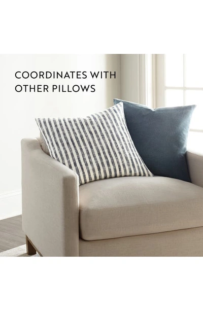 Ienjoy Home Yarn-dyed Stripe Cotton Throw Pillow In Light Blue