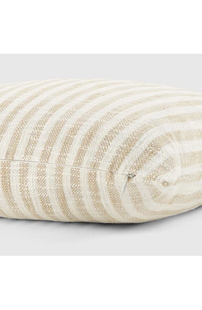 Ienjoy Home Yarn-dyed Stripe Cotton Throw Pillow In Natural