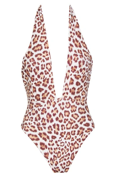 Shop Maaji Cheetah Nunik One-piece Swimsuit In Brown