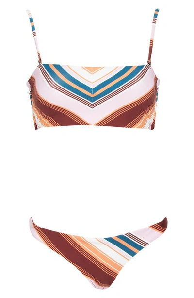 Shop Maaji Bayadere Stripe Two-piece Swimsuit In Brown