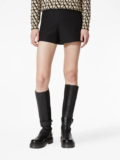 Shop Valentino V Gold Shorts In Black