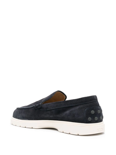 Shop Tod's Mocassino Pantofola In Pelle Scamosciata In Blue