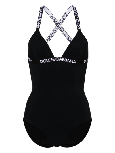 Shop Dolce & Gabbana Costume Intero Con Logo In Black