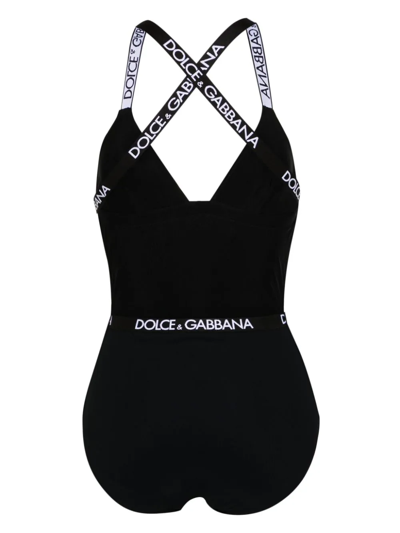 Shop Dolce & Gabbana Costume Intero Con Logo In Black