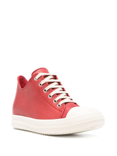 Shop Rick Owens Lido Low Sneakers In Red