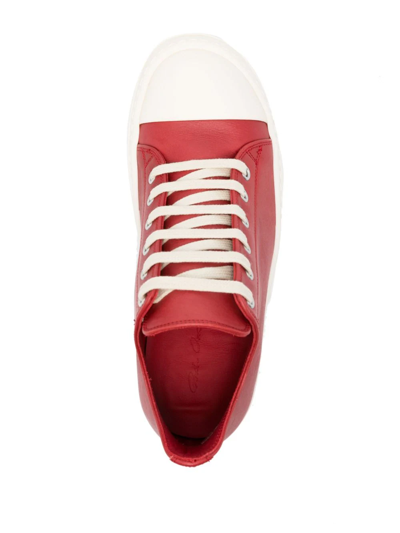 Shop Rick Owens Lido Low Sneakers In Red