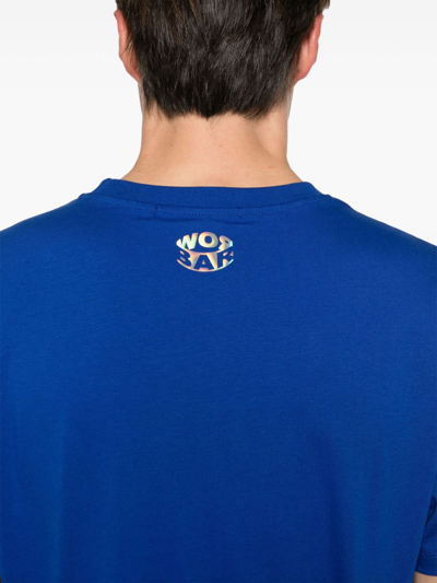 Shop Barrow T-shirt Unisex Con Motivo Volto In Blue