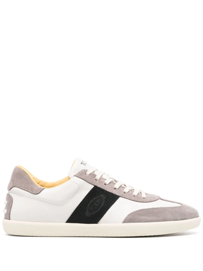 Shop Tod's Tods Tabs Sneakers In Pelle Liscia E Scamosciata In White
