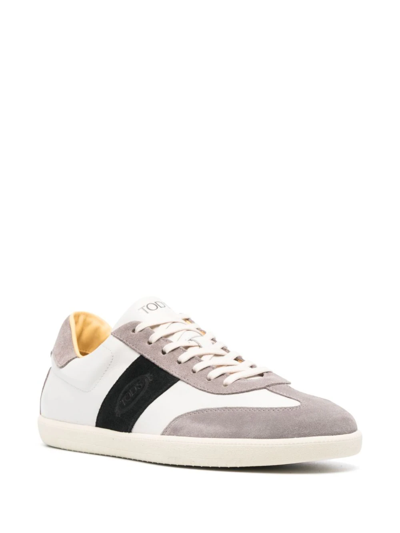 Shop Tod's Tods Tabs Sneakers In Pelle Liscia E Scamosciata In White